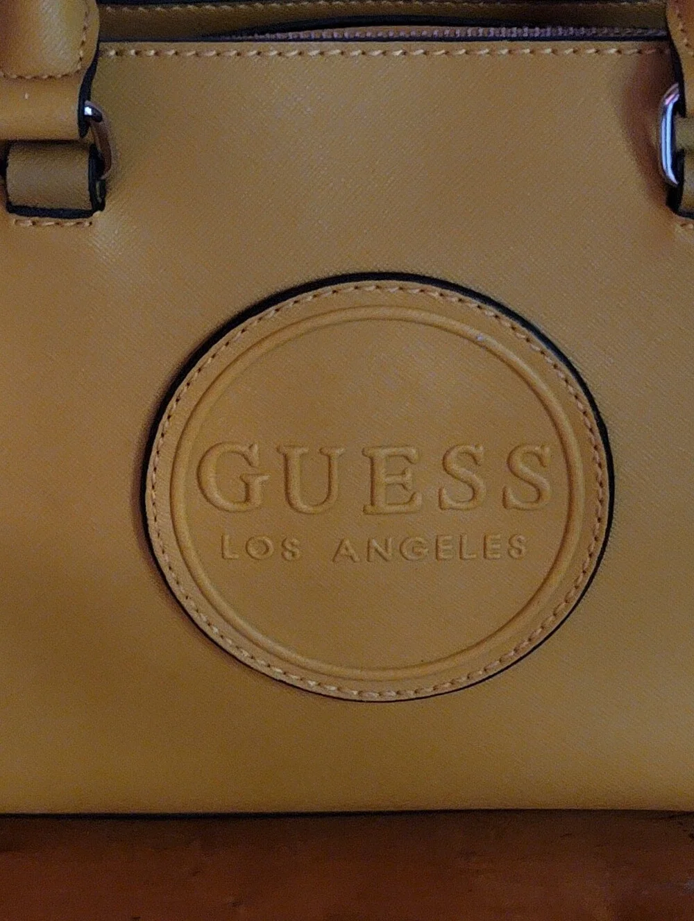 GUESS Mustard Yellow Structured Top-Handle Satchel